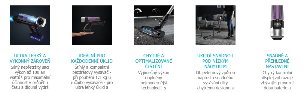 Rowenta AKU tyčový vysávač X-Force Flex 9.60 Allergy Auto 3v1 RH2037WO